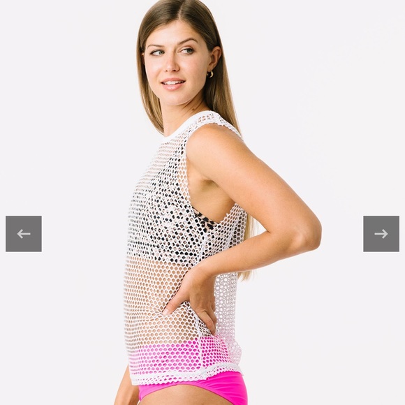 White Don't Mesh With Me Swim Cover - Picture 3 of 3